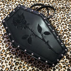 Widow Rose Coffin Backpack Purse